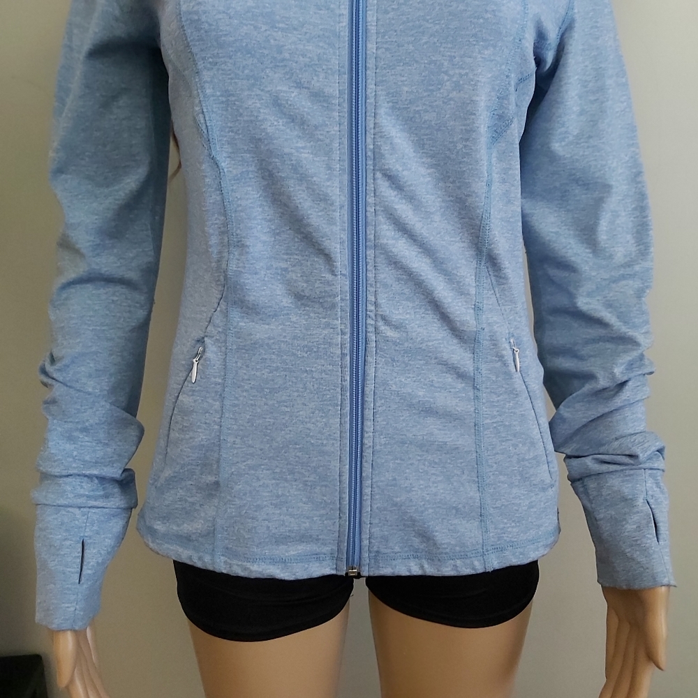 One Tooth light blue zip up sweatshirt after workout running - Picture 3 of 13